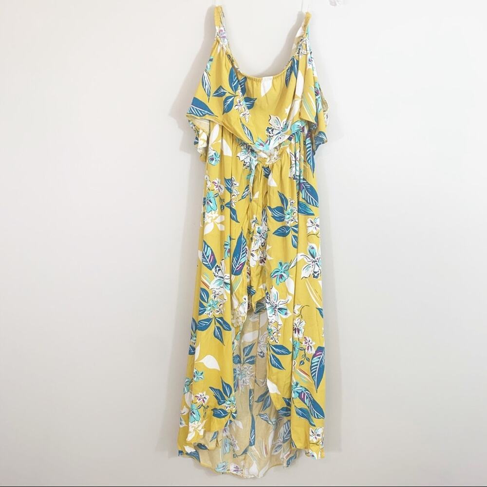 Iris Basic Mustard Floral Romper Dress
